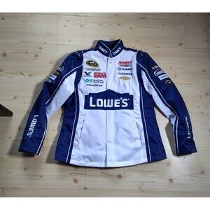 Chase Authentics Jimmie Johnson Lowes #48 NASCAR Racing Jacket White Size M